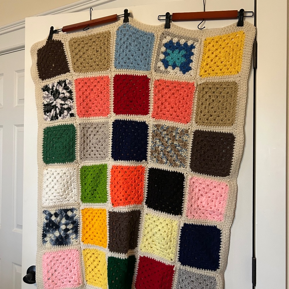 Granny square throw